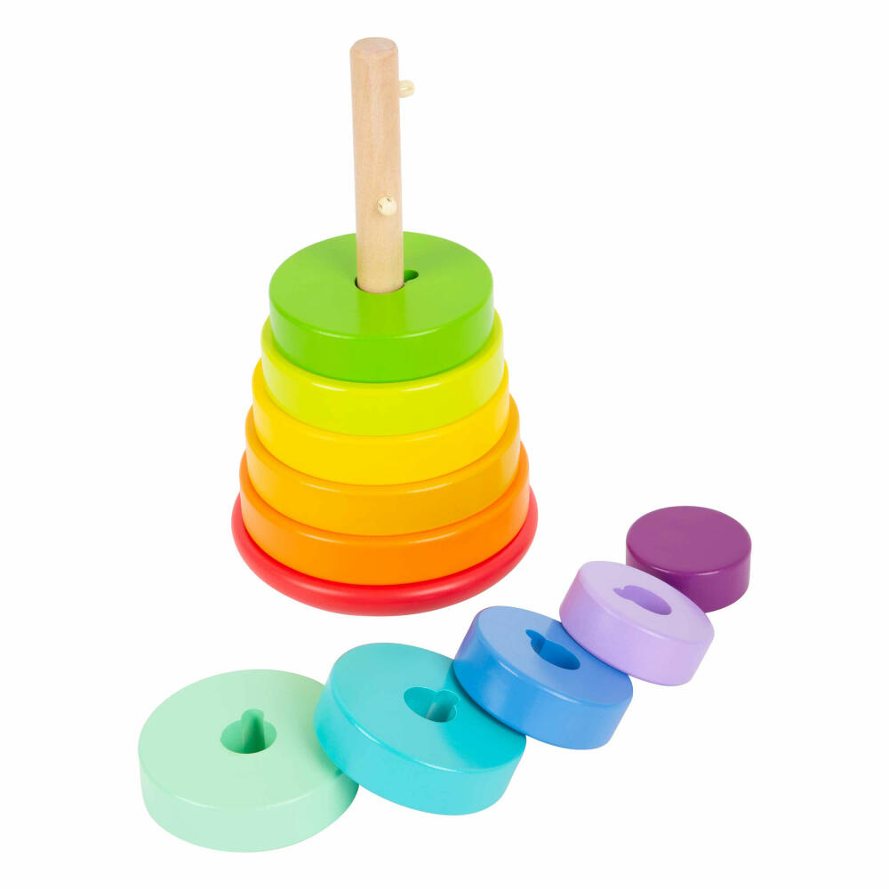 Legler Small Foot Stapelturm Steckspiel Regenbogen, Spielzeug, ab 12 Monate, 11794