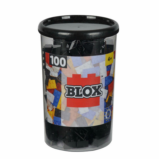 Simba Blox 100 Schwarze 8er Steine in Dose, Bausteine, Bauklötze, Kinder Spielzeug, 100 Stück, 104118916