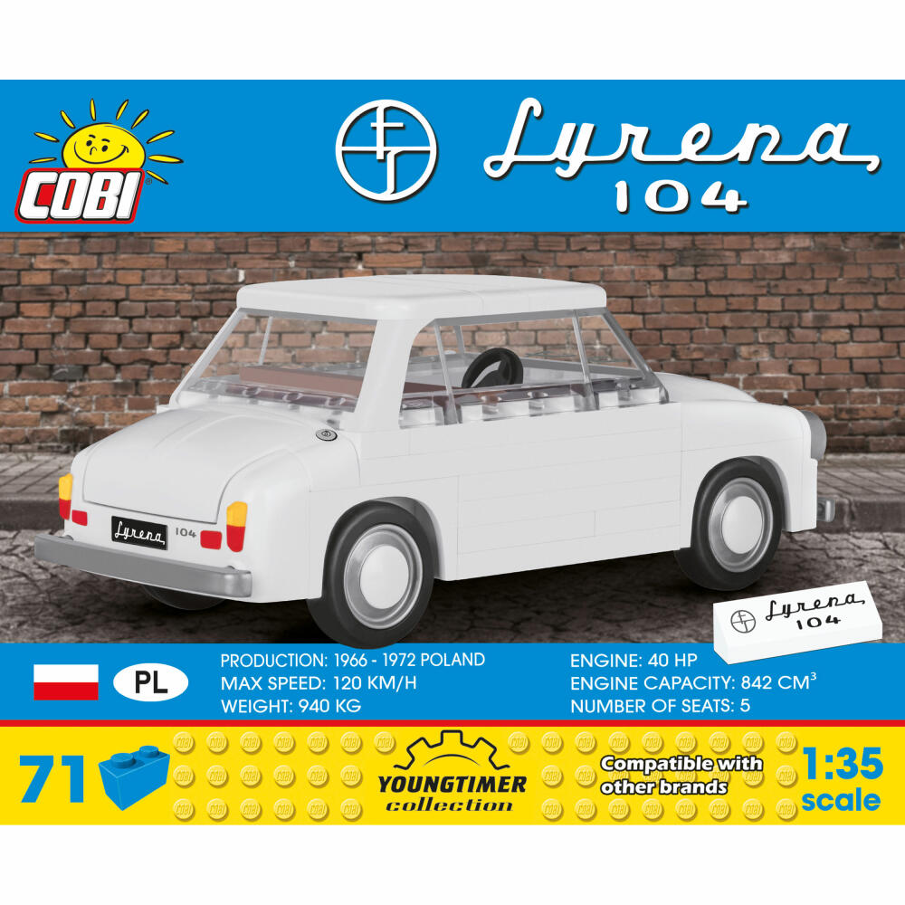 COBI Youngtimer Collection FSO Syrena 104, Auto, Fahrzeug, Sammelautos, Spielzeug, Spielen, Konstruktionsbausteine, 71 Teile, 24537