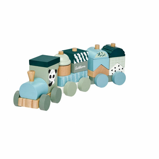 Eichhorn Holzzug, 16-tlg., Zug, Eisenbahn, Holzspielzeug, Steckspiel, Bausteine, 100003804