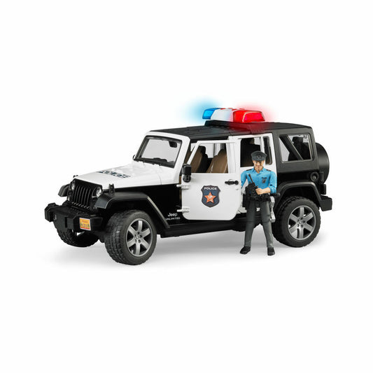 Bruder emergency vehicles Jeep Wrangler Unlimited Rubicon police vehicle, with policeman, police car, model vehicle, model vehicle, toy, 02526