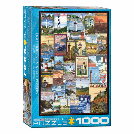 Eurographics Puzzle Lighthouses, Advertising Posters, 1000 pieces, 68 x 48 cm, 6000-0779