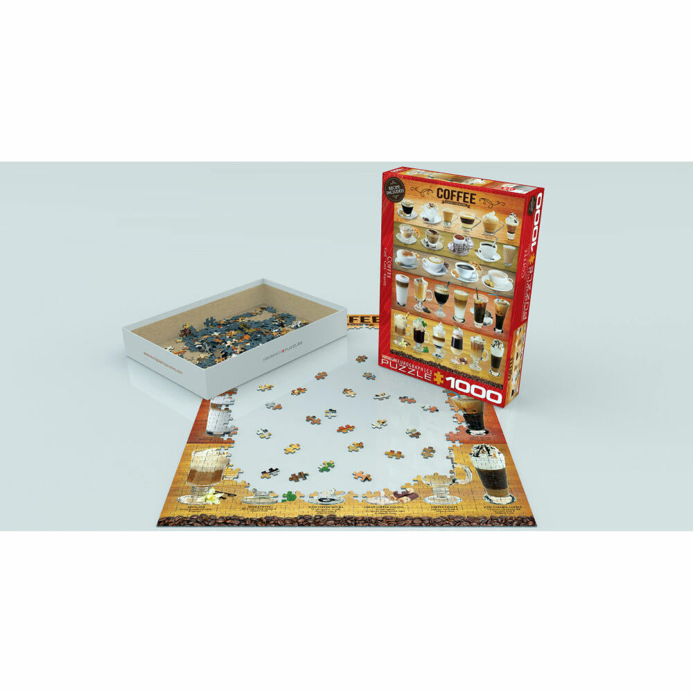 Eurographics Puzzle Coffee, Coffee Drinks, 1000 pieces, 68 x 48 cm, 6000-0589