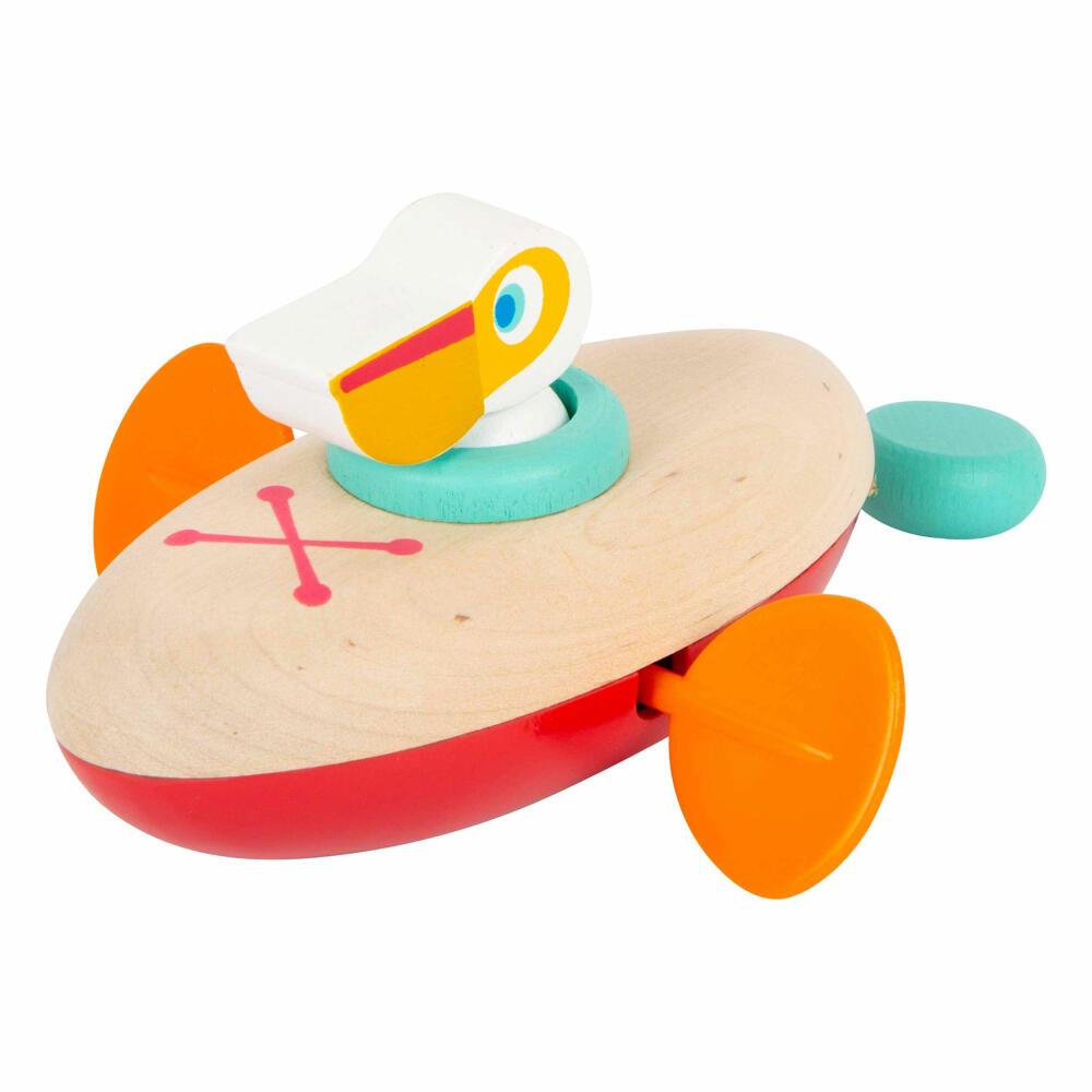 Legler Small Foot Wasserspielzeug Aufzieh-Kanu Pelikan, Spielzeug, ab 24 Monate, 11654
