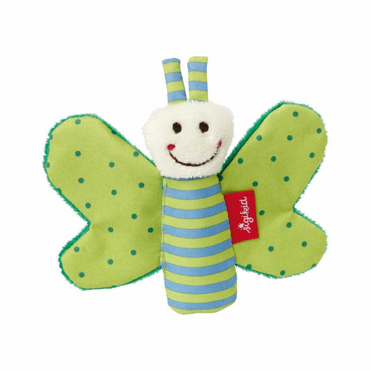 sigikid Red Stars Schmetterling, Knister-Schmetterling, Knisterfolie, Greifling, Babyspielzeug, Baby Spielzeug, Polyester, Grün, 41179