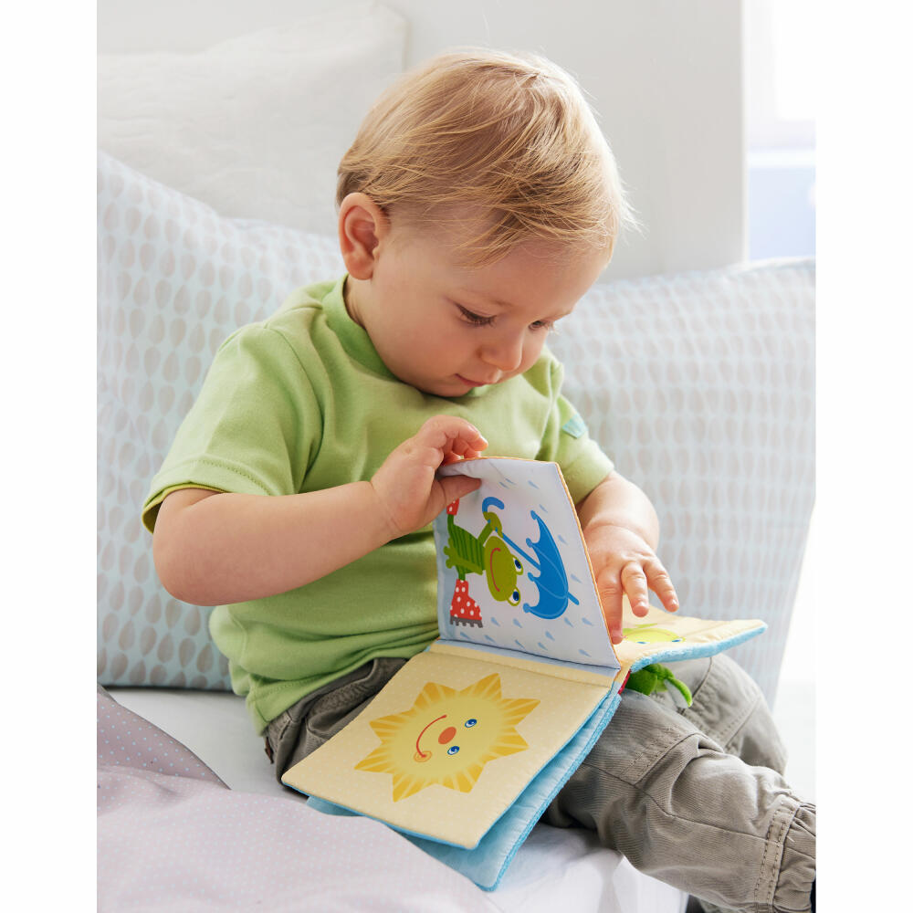 HABA Stoffbuch Zauberfrosch, Bilderbuch, Babybuch, Stoff Buch, Stoffspielzeug, Spielzeug, 302097