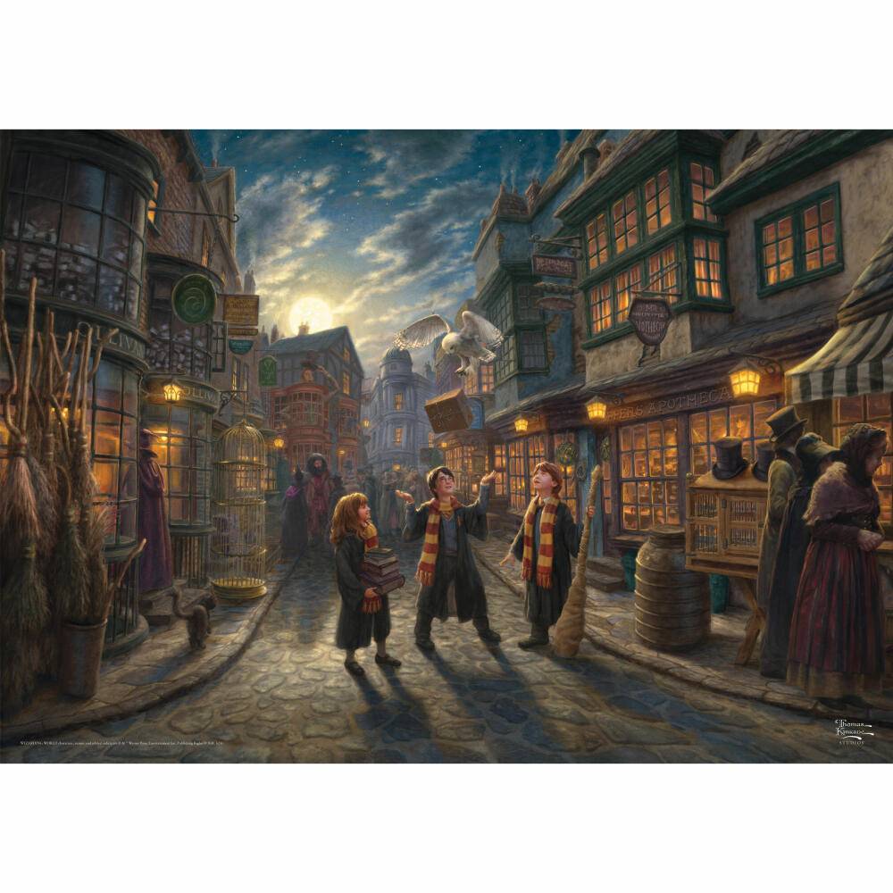 Schmidt Spiele Puzzle Wizarding World Harry Potter Diagon Alley, Thomas Kinkade, Erwachsenenpuzzle, 1000 Teile, 58548