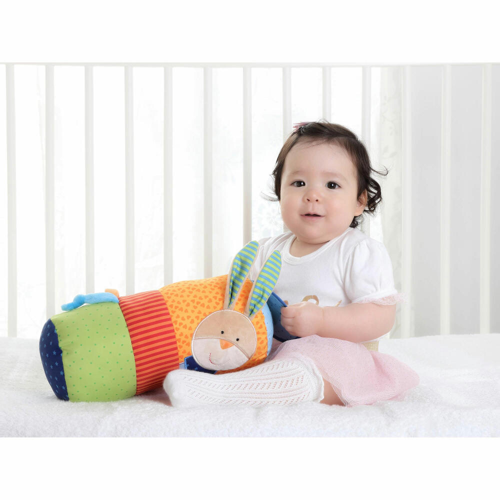 sigikid PlayQ Krabbelrolle, Krabbel Rolle, Babyrolle, Spielzeugrolle, Motorikrolle, Babyspielzeug, Baby Spielzeug, Ø 15 cm, 40609