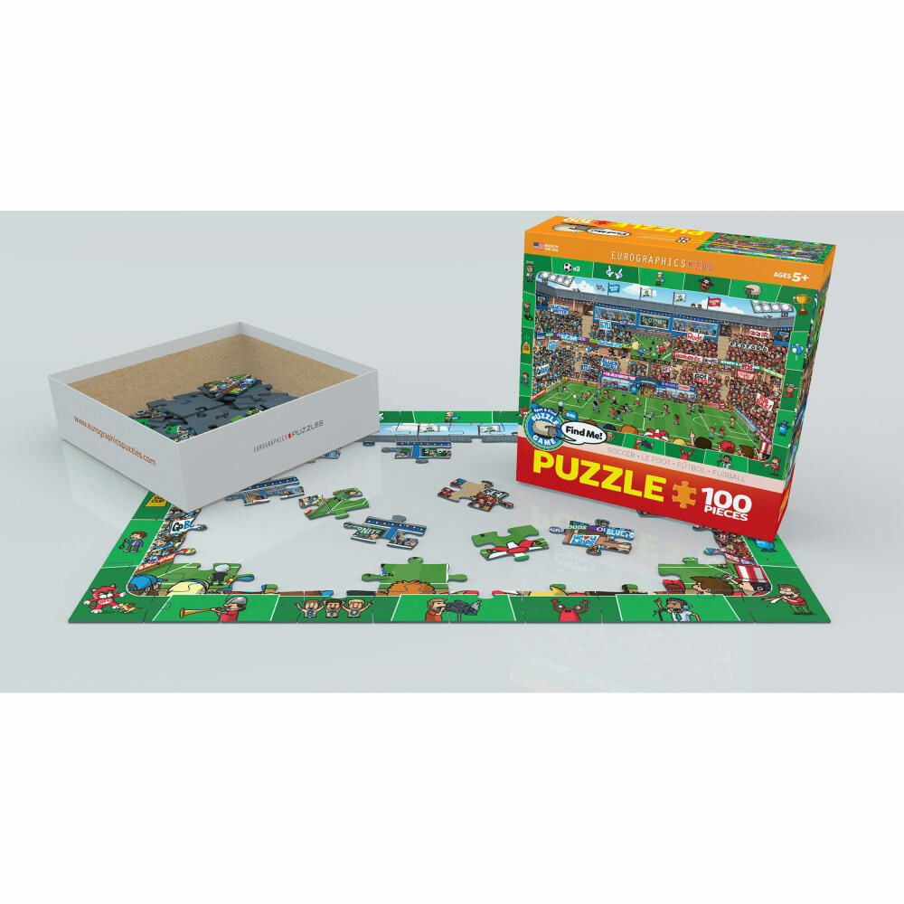 Eurographics Puzzle Fußball - Suchen & Finden, 100 Teile, 48 x 33 cm, 6100-0476