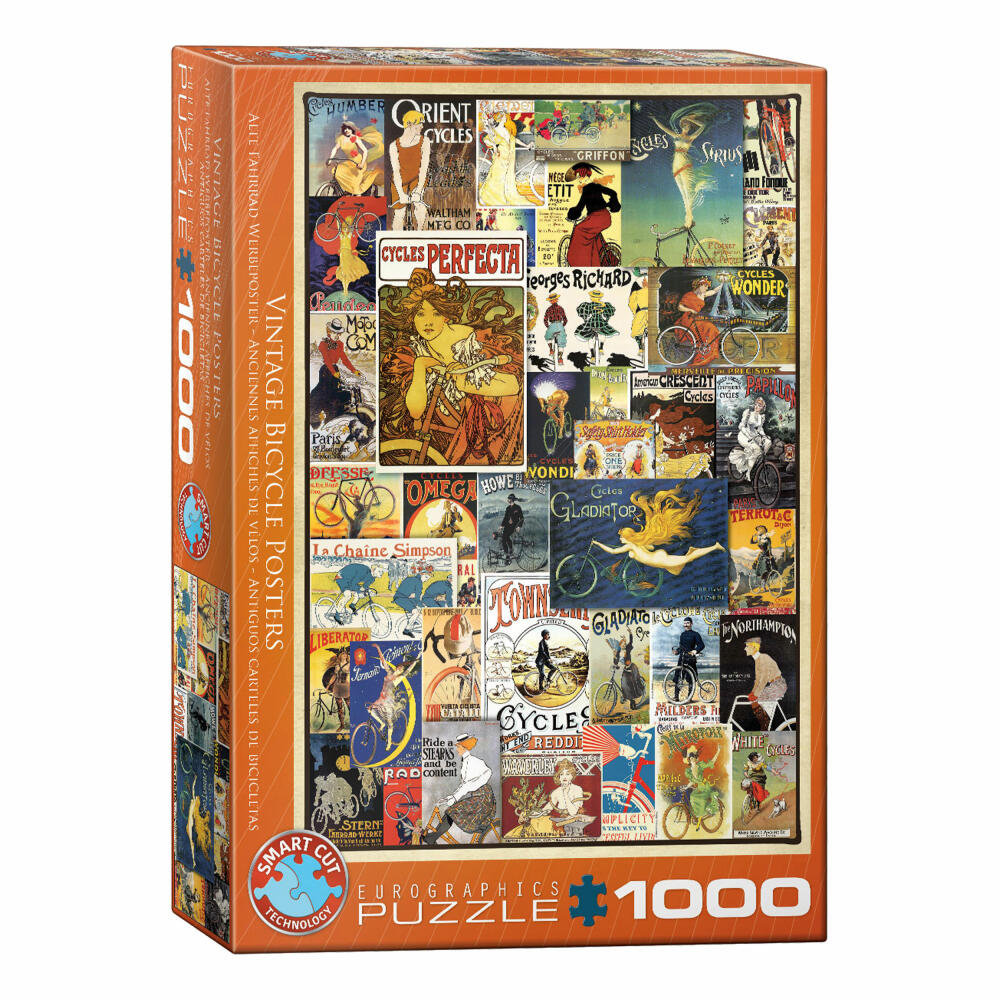Eurographics Puzzle Antique Bicycle Poster, 1000 pieces, 68 x 48 cm, 6000-0756