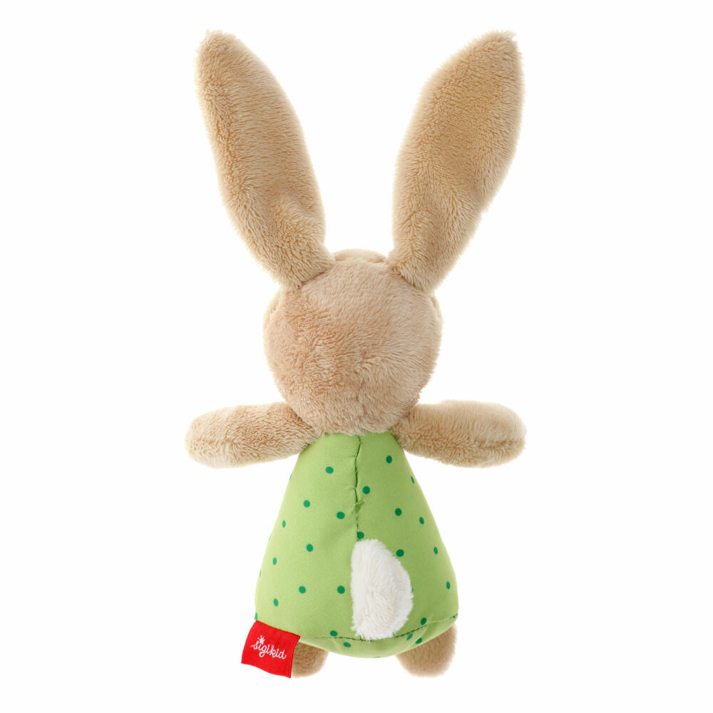 sigikid Red Stars Rassel Hase, Rasselgreifling, Greifling, Kuscheltier, Babyspielzeug, Baby Spielzeug, Polyester, H 13 cm, 41169