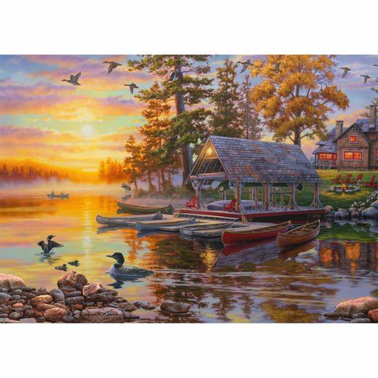 Schmidt Spiele Puzzle Bootshaus mit Kanus, Darrel Bush, Erwachsenenpuzzle, Premium, 1000 Teile, 58532