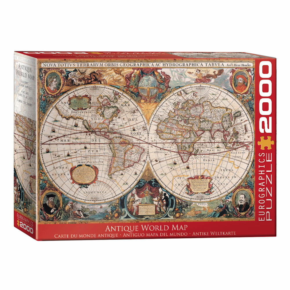 Eurographics Puzzle Antique World Map, 2000 pieces, 67.6 x 96.8 cm, 8220-1997