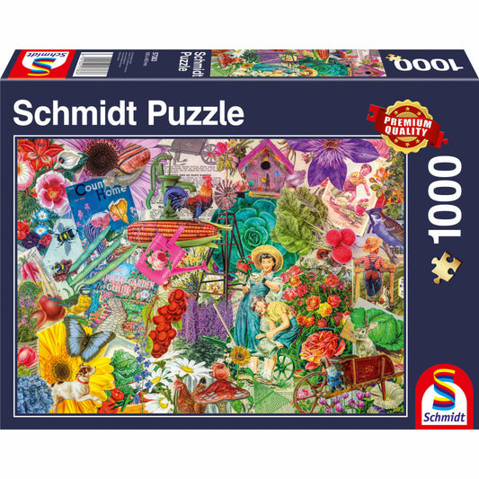 Schmidt Spiele Puzzle Happy Gardening, Erwachsenenpuzzle, Premium, 1000 Teile, 57383