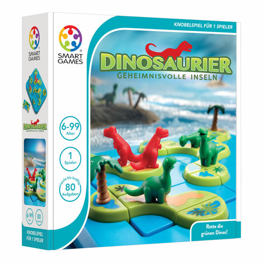Smart Games Solitärspiel Dinosaurier Geheimnisvolle Inseln, Knobelspiel, Kinderspiel, Kinder Spiel, ab 6 Jahren, SG 282 DE