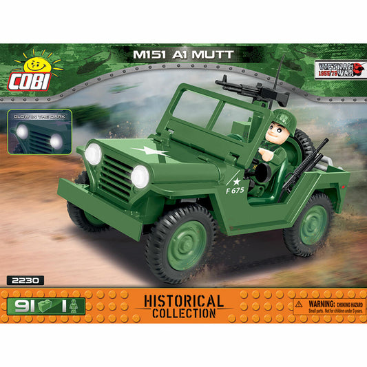 COBI World War 2 M151 A1 MUTT, Militär, Fahrzeug, Soldaten, Figur, Spielzeug, Konstruktionsbausteine, Kunststoff, 91 Teile, 2230
