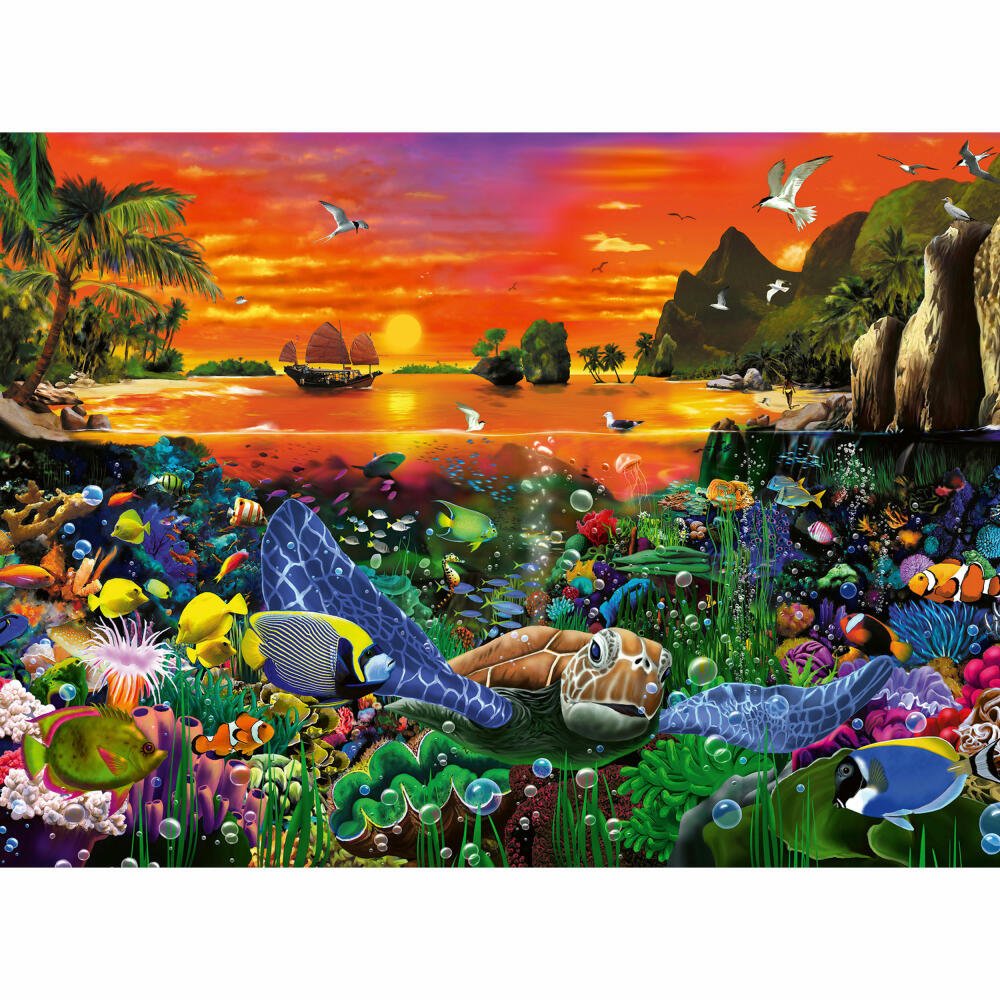 Ravensburger Puzzle Turtle in the Reef, Adult Puzzle, Adult Puzzles, Standard, 500 Pieces, 16590
