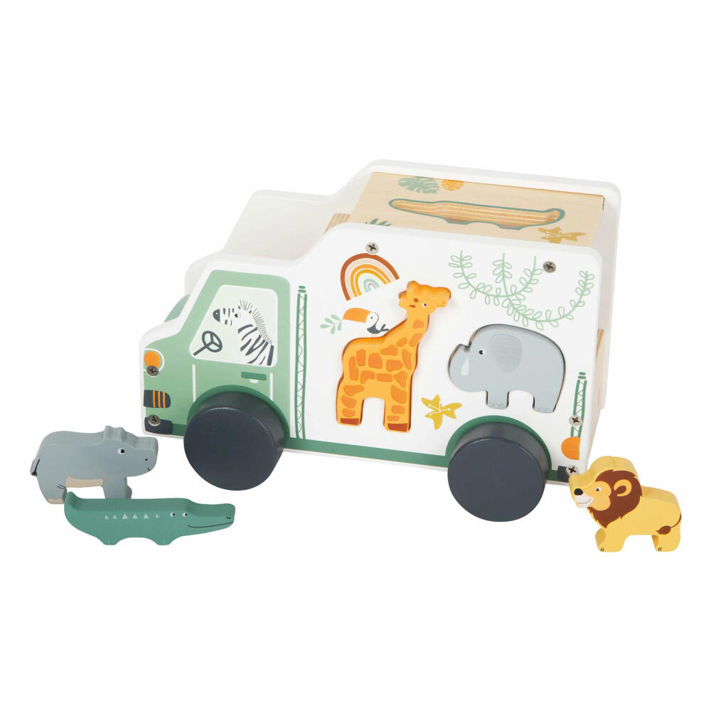 Legler Small Foot Steckspiel Spielauto Safari, Spielzeug, ab 12 Monate, 11700