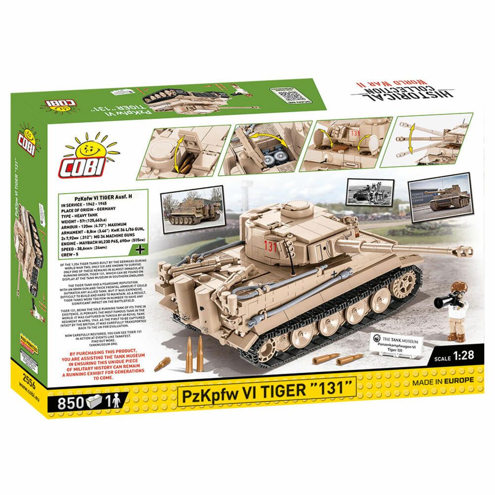 Cobi Klemmbausteinset PzKpfw VI Tiger 131, World War 2, Tank Museum, 850 Teile, 2556