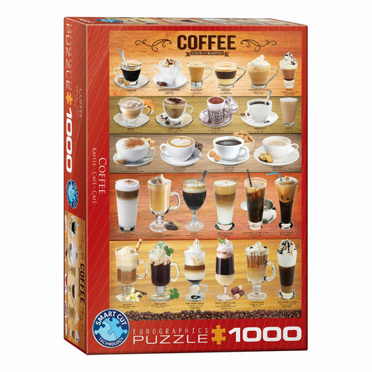 Eurographics Puzzle Coffee, Coffee Drinks, 1000 pieces, 68 x 48 cm, 6000-0589