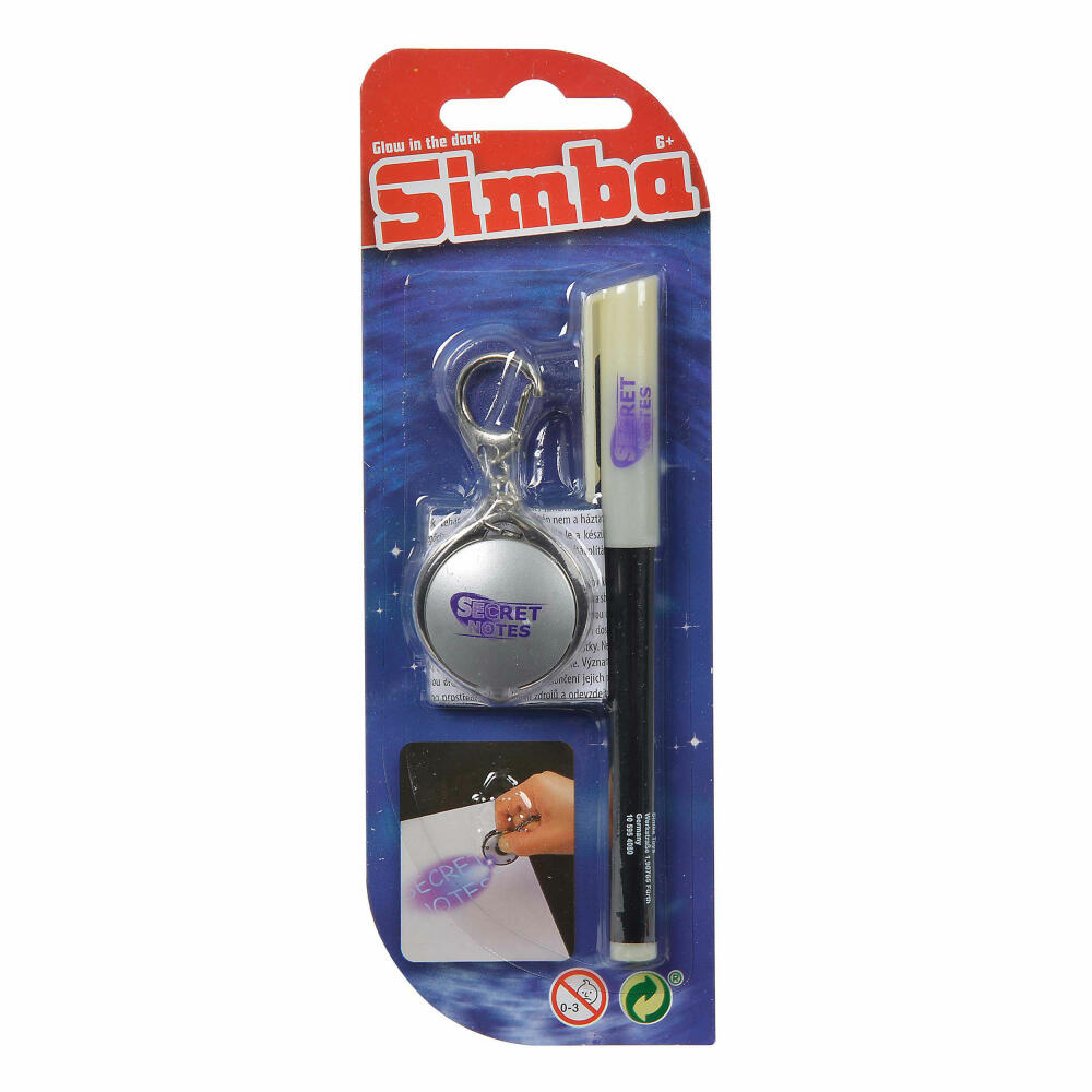 Simba Secret Notes Stift mit UV-Leuchte, Geheimstift, Geheime Botschaften, UV-Licht, Stift, 105954080