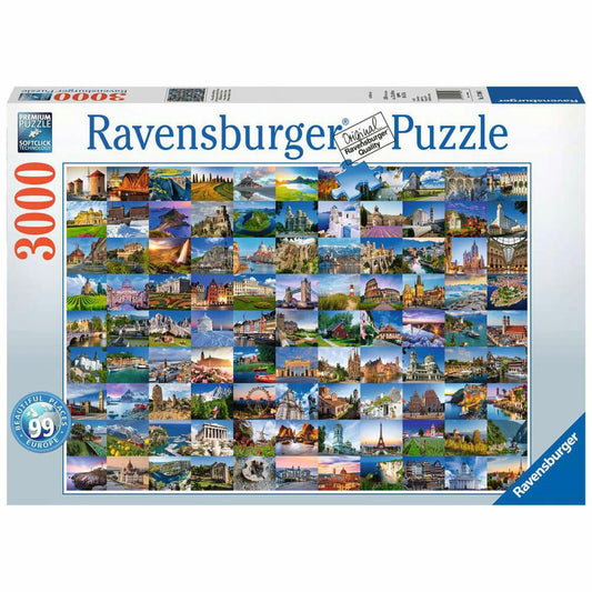 Ravensburger Puzzle 99 Beautiful Places in Europe, adult puzzle, 3000 pieces, 17080