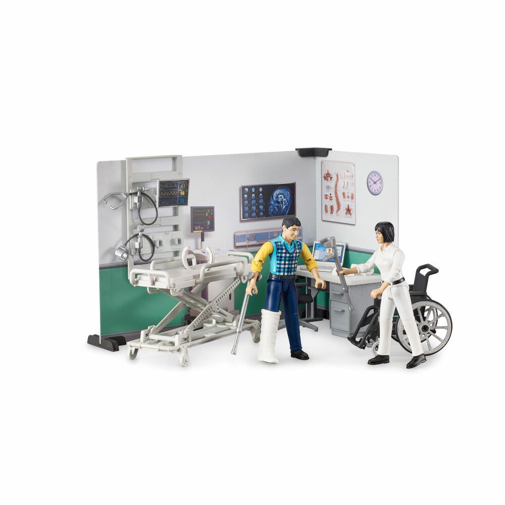 Bruder bworld Krankenstation, Ärztin, Patient, Krankenhaus, Spiel Figur, Zubehör, Spielzeug, 62711