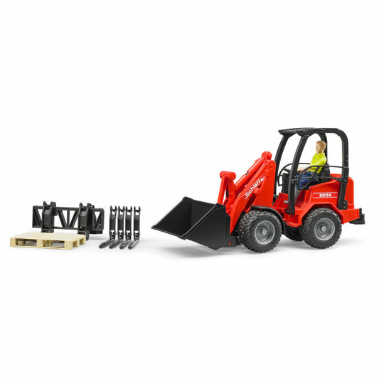 Bruder Agriculture Schäffer Hoflader 2034, with figure, wheel loader, model vehicle, model vehicle, toy, 02191
