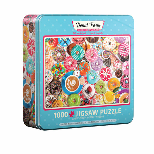 Eurographics Puzzle Donut Party in puzzle tin, 1000 pieces, 49 x 68 cm, 8051-5602