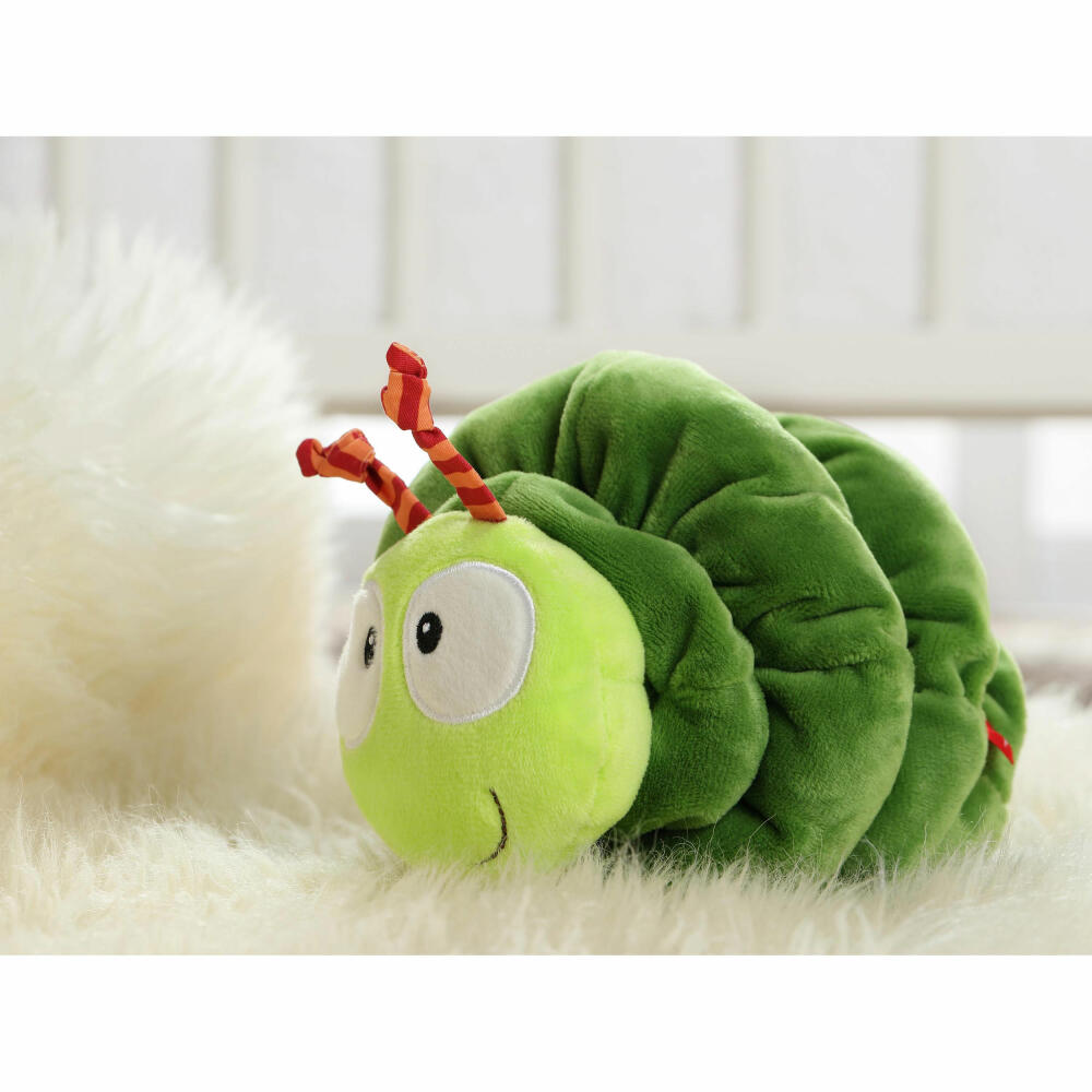 sigikid PlayQ Vibrations-Raupe, Vibrationsrassel, Vibrations Rassel, Kuscheltier, Babyspielzeug, Baby Spielzeug, Polyester, L 21 cm, 41294