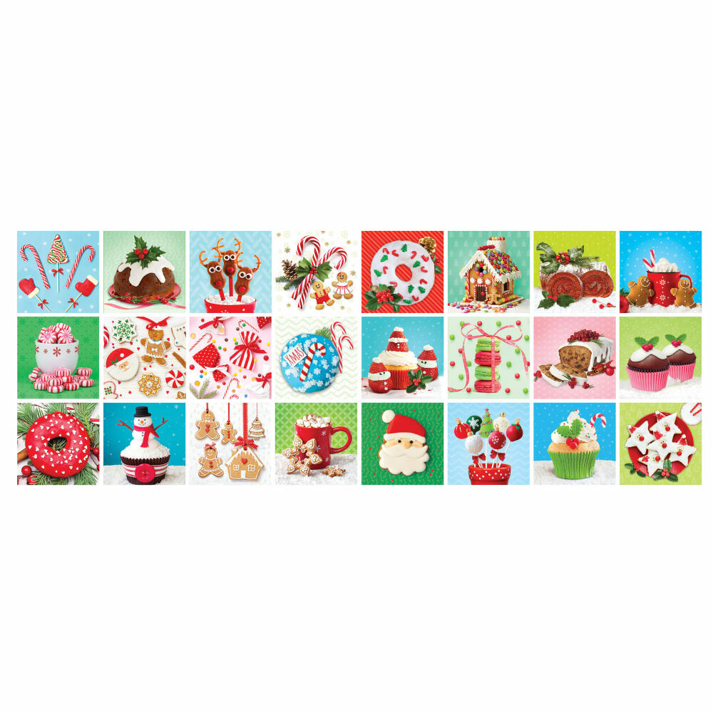 Eurographics Puzzle Adventskalender - Christmas Sweets, 24 x 50 Teile, 12.5 x 12.5 cm, 8924-5666