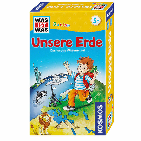 KOSMOS Kinderspiele Was Ist Was Junior - Unsere Erde, Wissensspiel, Geografiespiel, Geografie Geographie Spiel, ab 5 Jahren, 711290