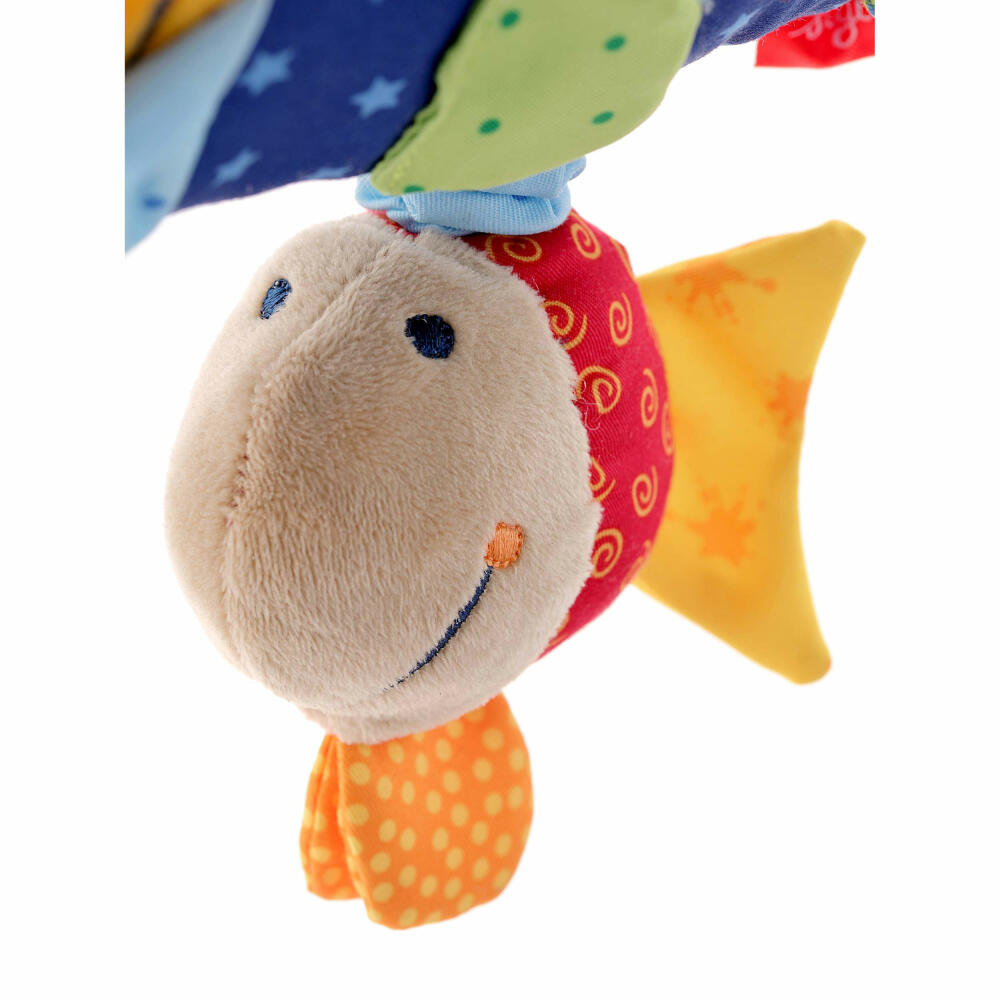 sigikid PlayQ Aktiv-Fisch, Greifling, Beißring, Rassel, Babyspielzeug, Baby Spielzeug, Polyester, H 26 cm, 40104