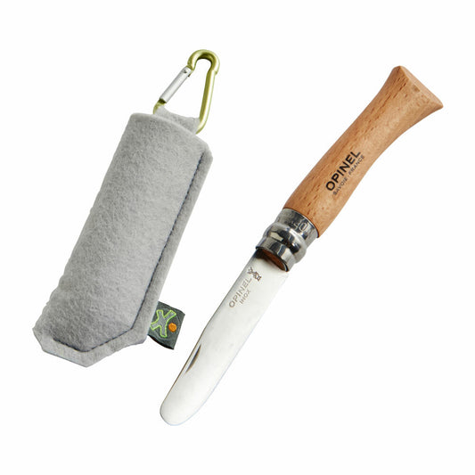 HABA Terra Kids Opinel-Taschenmesser, Schnitz Messer, Kindermesser, Filztasche, Spielzeug, 303538