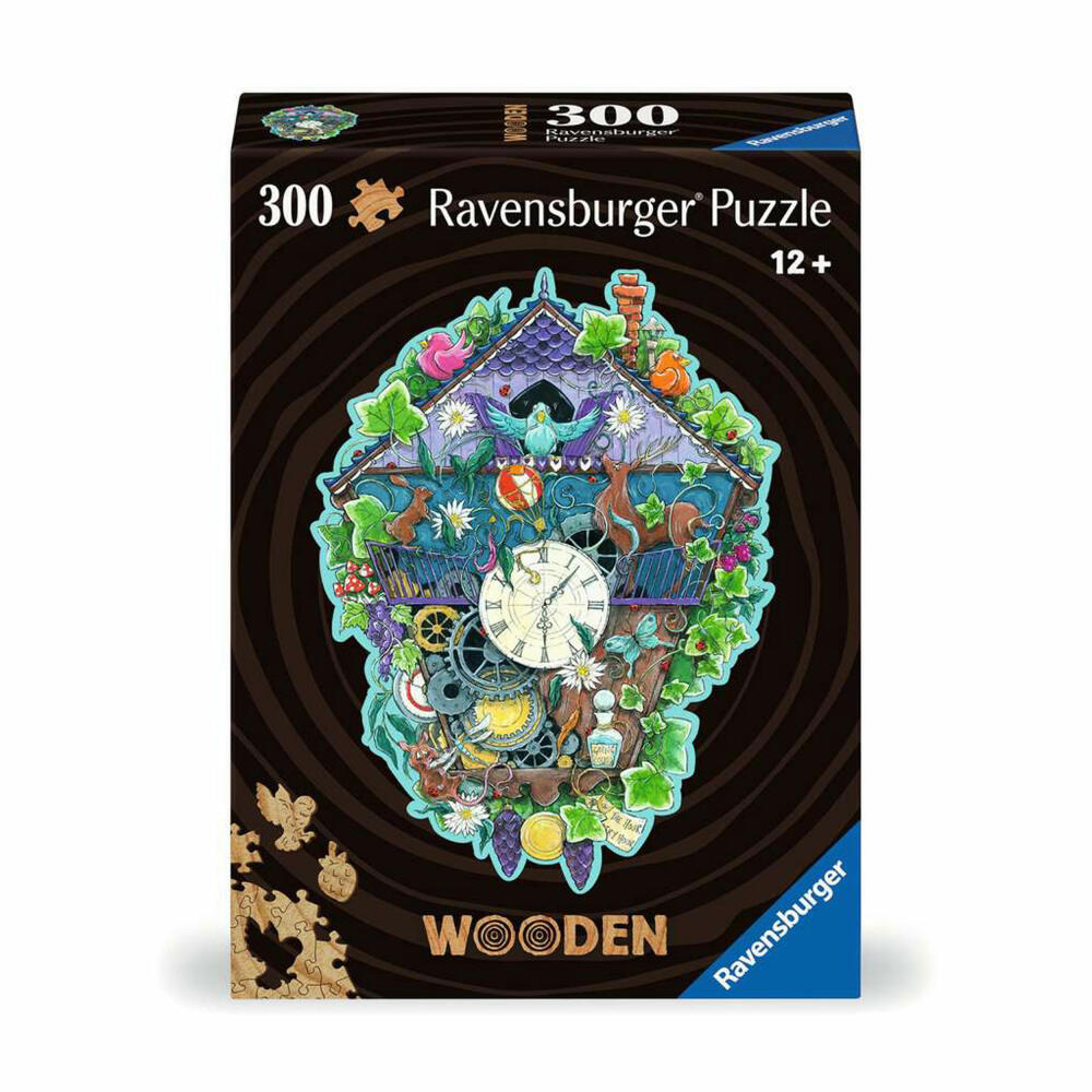 Ravensburger Wooden Puzzle Cuckoo Clock, 300 pieces, contour wooden puzzle, from 12 years, 12000759