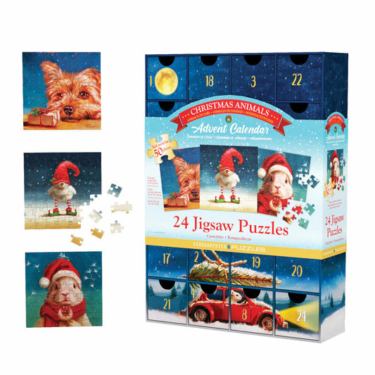Eurographics Puzzle Advent Calendar - Heffernan Christmas, 24 x 50 pieces, 12.5 x 12.5 cm, 8924-5734
