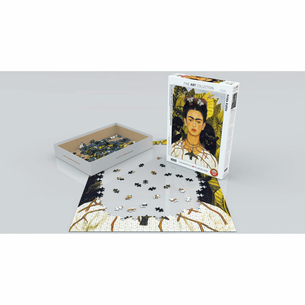Eurographics Puzzle Self-portrait with thorn necklaces and hummingbird by Frida Kahlo, 1000 pieces, 68 x 48 cm, 6000-0802