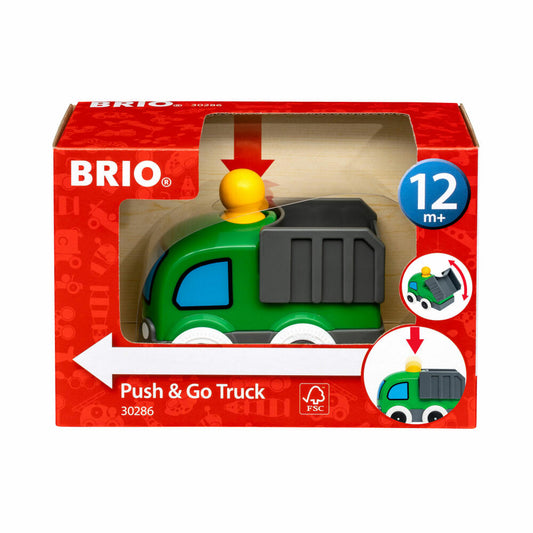 BRIO Push &amp; Go Truck, Lorry, Push Toy, Push Car, Toy Car, Wood, 63028600