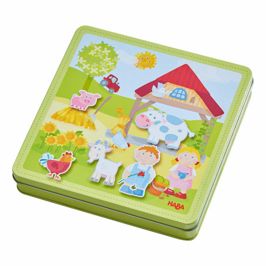 HABA Magnetspiel-Box Peters und Paulines Bauernhof, Puzzle, Magnetpuzzle, Spielzeug, ab 3 Jahren, 1301951001