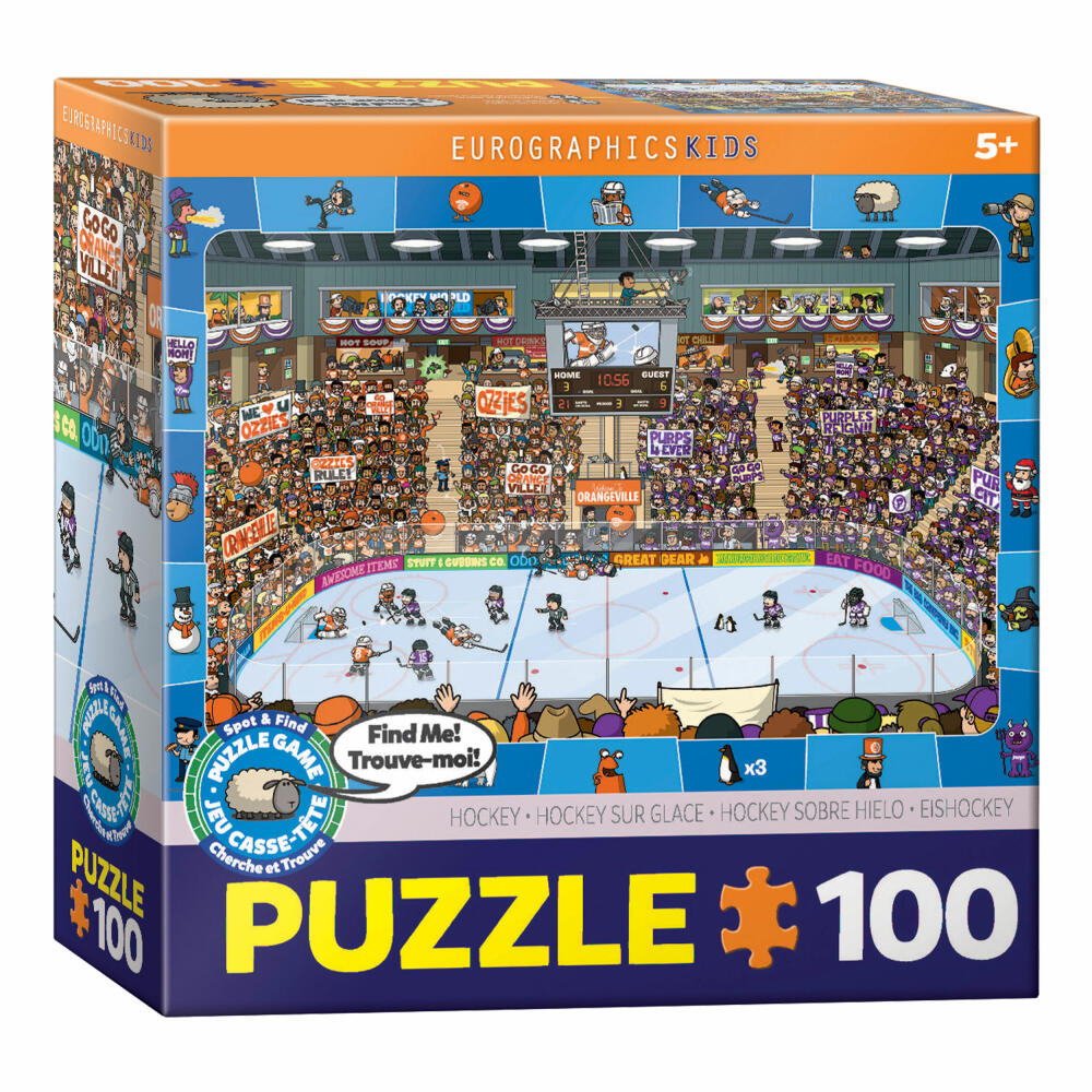 Eurographics Puzzle Hockey - Suchen & Finden, 100 Teile, 48 x 33 cm, 6100-0475