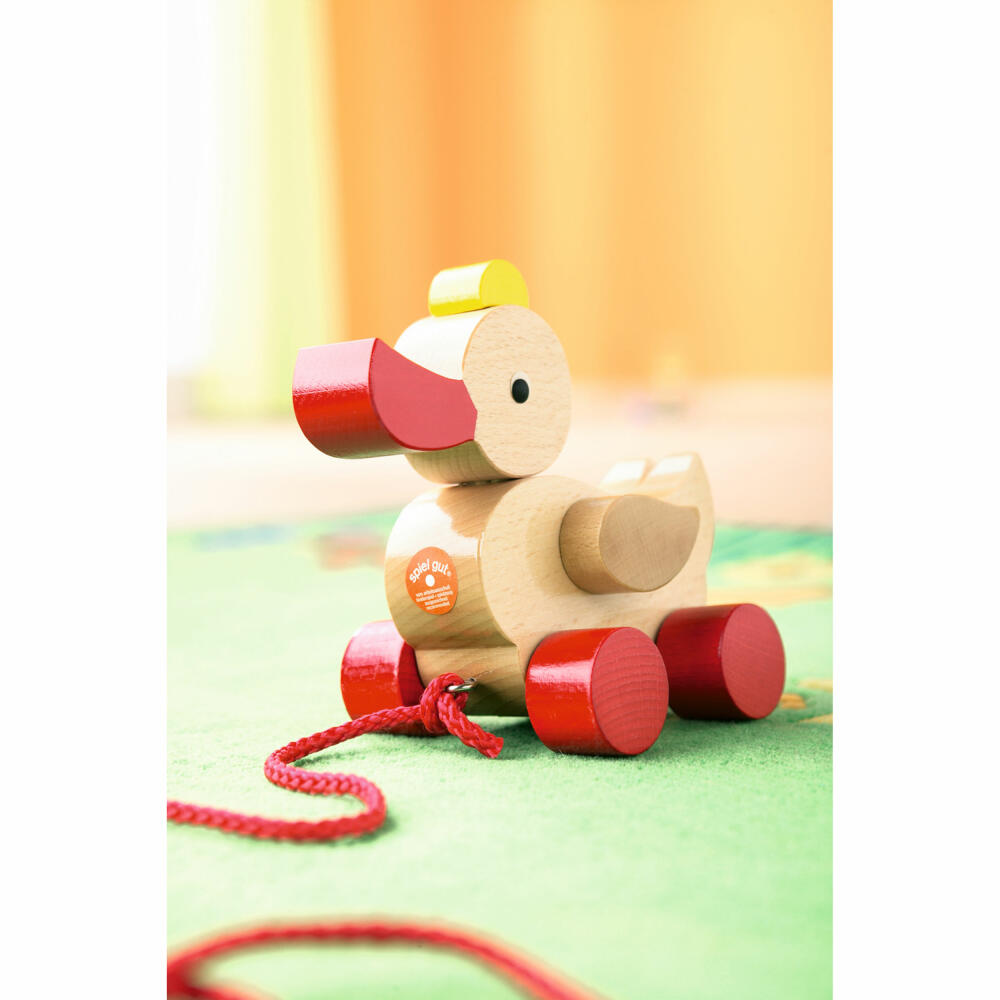 HABA Ziehfigur Ente, Holzente, Nachziehspielzeug, Holzspielzeug, Spielzeug, 1220