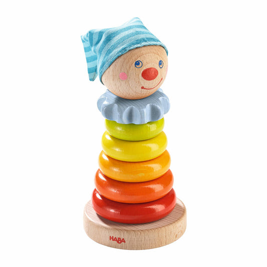 HABA Steckspiel Kasper, 8-tlg., Stapelspiel, Sortierspiel, Holzspielzeug, 302913