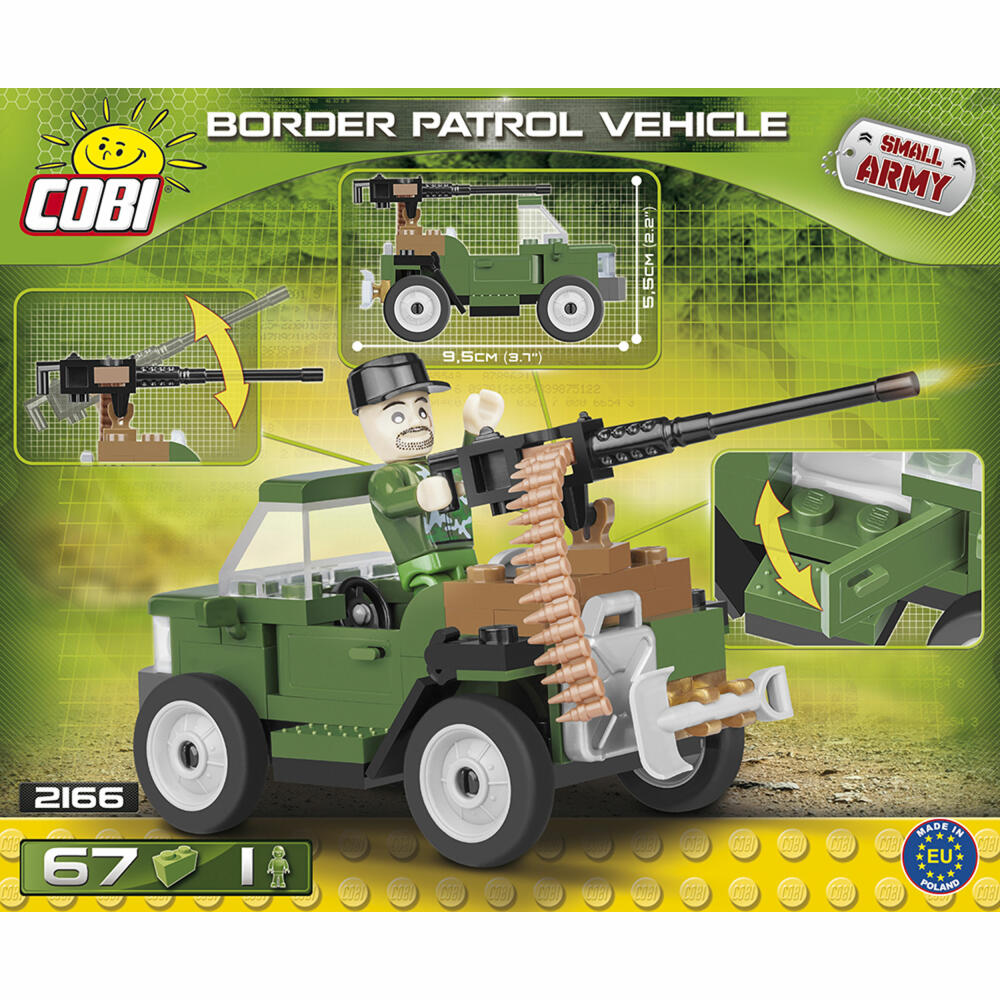 COBI Small Army Border Patrol Vehicle, Military, Soldiers, Border Patrol Vehicle, Toy, Construction Blocks, 67 Parts, 2166