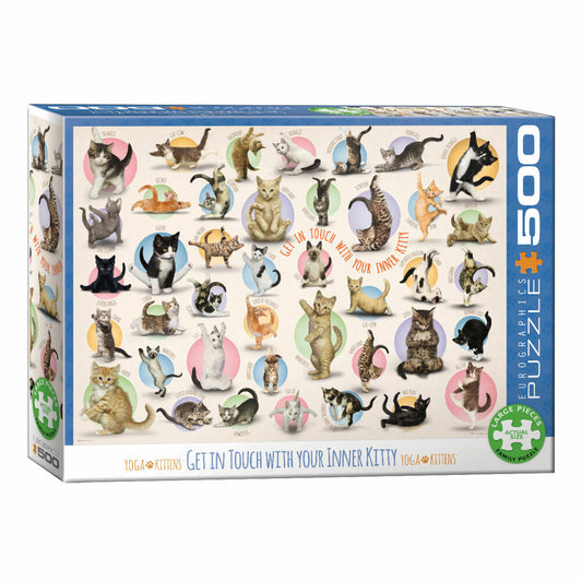 Eurographics Puzzle Yoga Kätzchen, Katzen, 500 Teile, 68 x 48 cm, 6500-0991