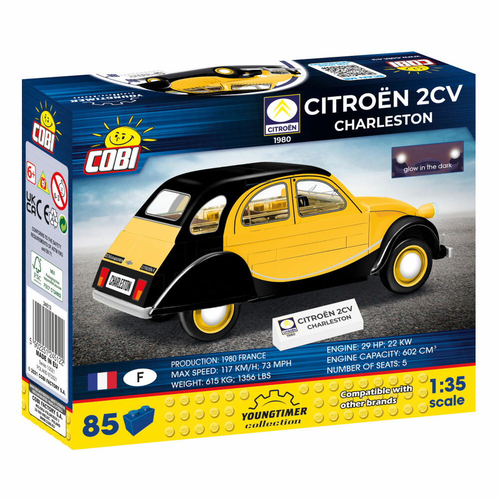 COBI Citroen 2CV Charleston 1980, Youngtimer Collection, Auto, Fahrzeug, Klemmbausteine, 85 Teile, 24512