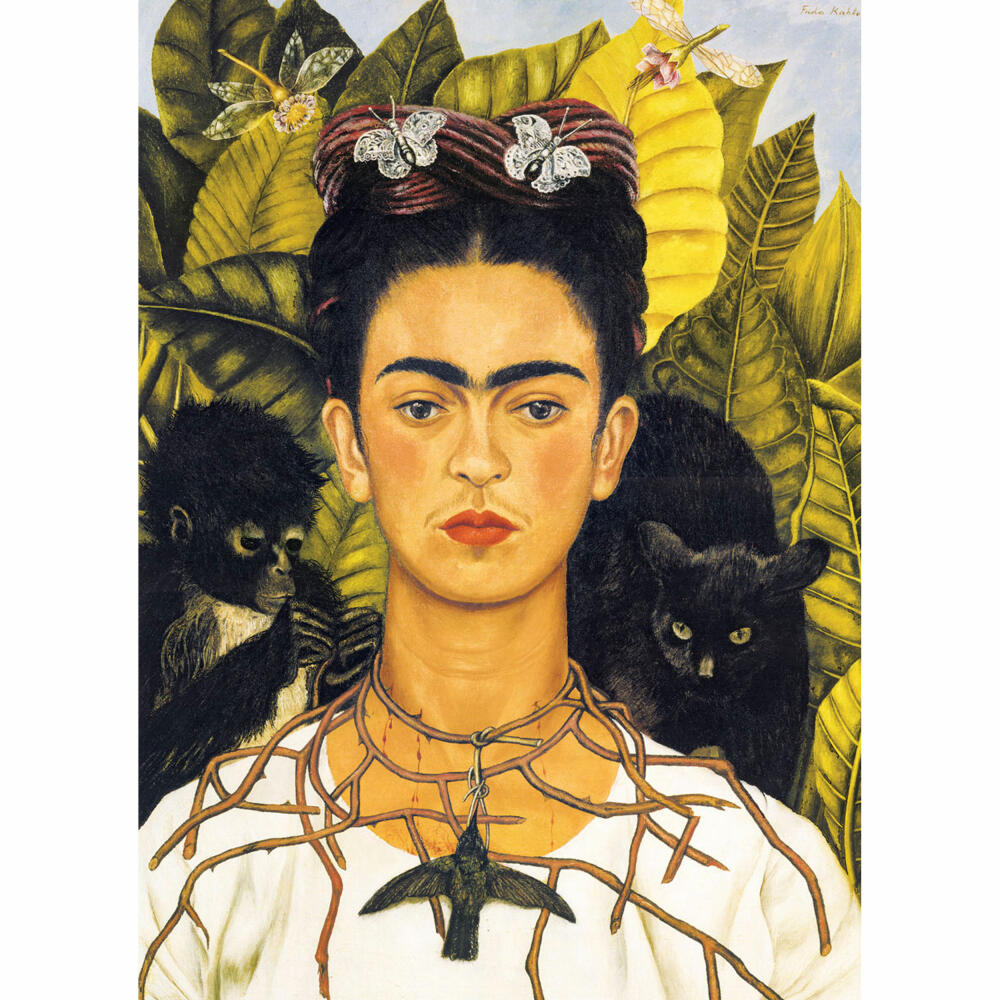 Eurographics Puzzle Self-portrait with thorn necklaces and hummingbird by Frida Kahlo, 1000 pieces, 68 x 48 cm, 6000-0802