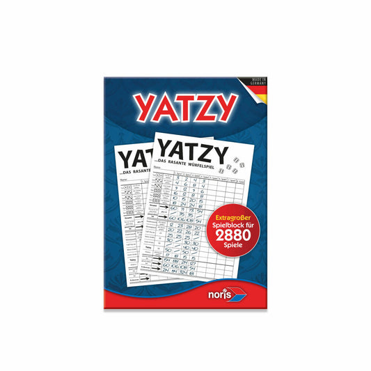 Noris Yatzy XXL Spielblock 5er Set, Notizblock, Würfel Block, Yatzee, für 5 x 2880 Spiele