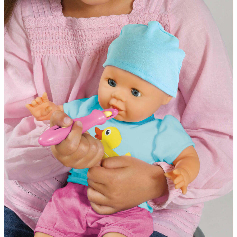 Simba Laura Hungry Weichkörperpuppe, Puppe, Baby Puppe, Essen, Füttern, 38 cm, 105010964