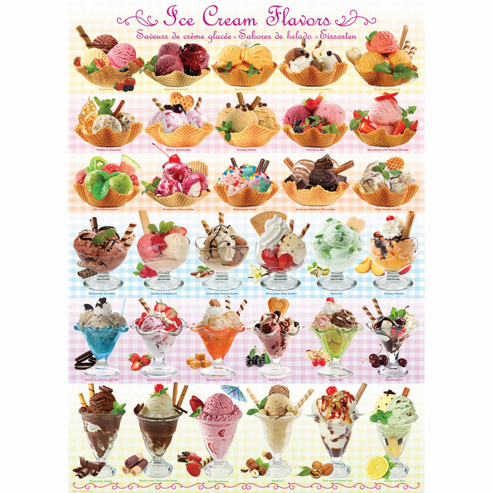 Eurographics Puzzle Ice Cream Sundae, Ice Cream, 1000 pieces, 68 x 48 cm, 6000-0590
