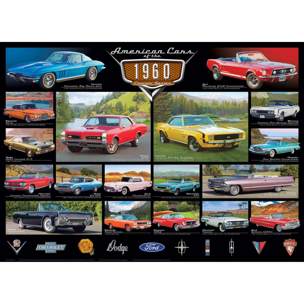 Eurographics Puzzle American Cars of the 1960s, 1000 pieces, 68 x 48 cm, 6000-0677